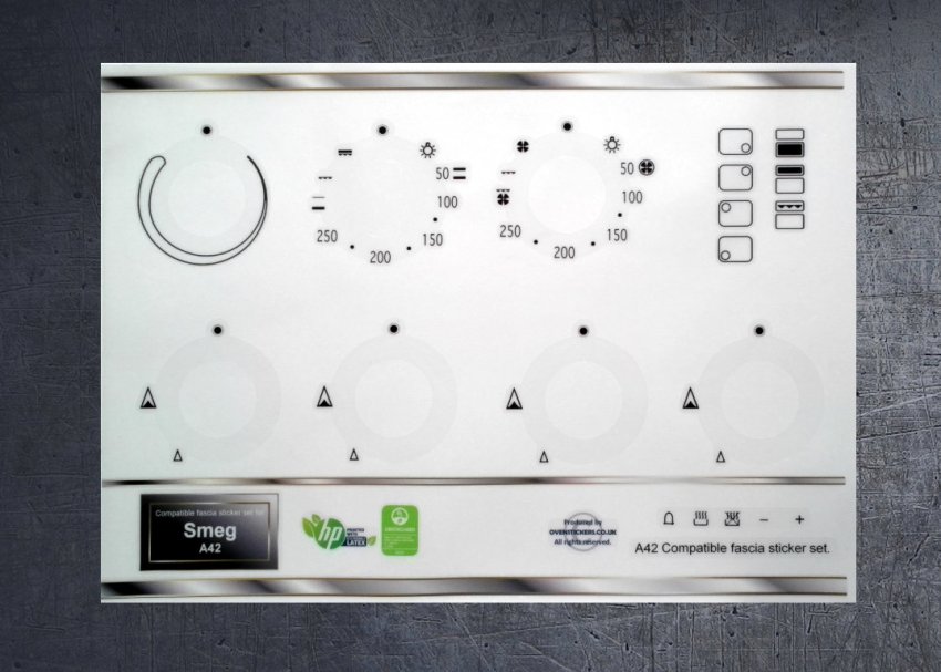 (image for) Smeg A42 compatible panel fascia sticker set. - Click Image to Close