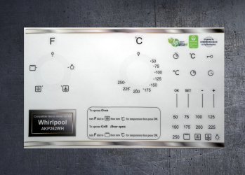 (image for) Whirlpool AKP262 WH compatible panel fascia sticker set.