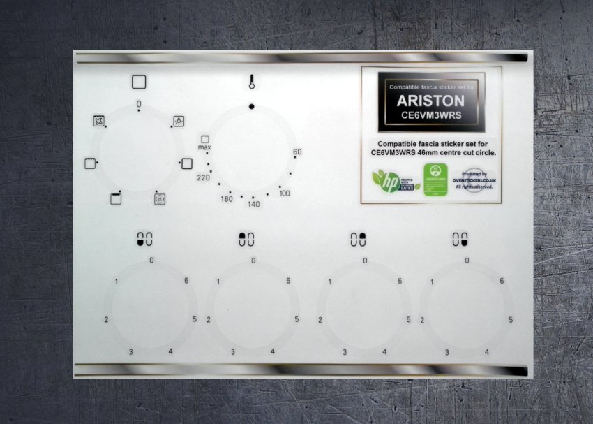 (image for) Ariston CE6VM3WRS Compatible fascia sticker set. - Click Image to Close