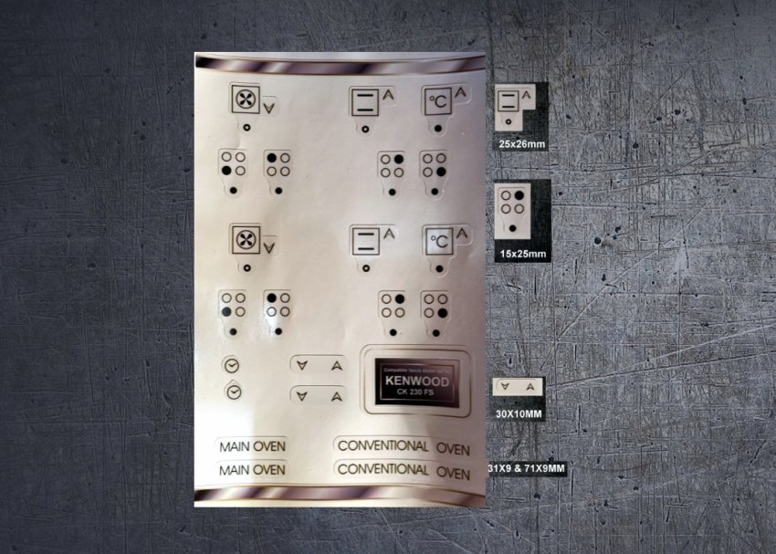 (image for) Kenwood Compatible CK 230 FS front panel fascia stickers x 2. - Click Image to Close