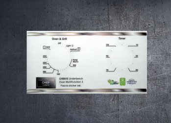 (image for) Chef CVE612 Oven compatible fascia decal sticker set.