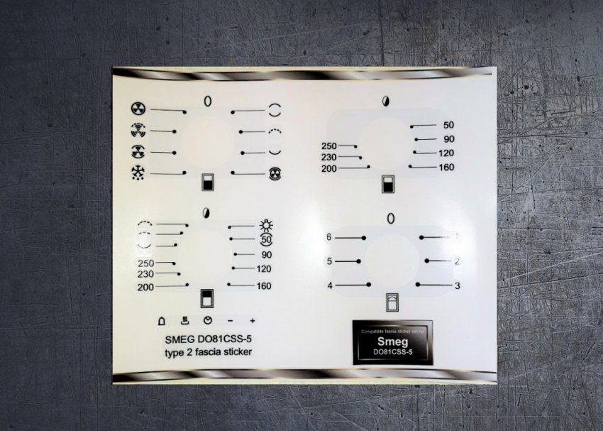 (image for) Smeg DO81CSS-5 Square clock compatible fascia sticker set. - Click Image to Close