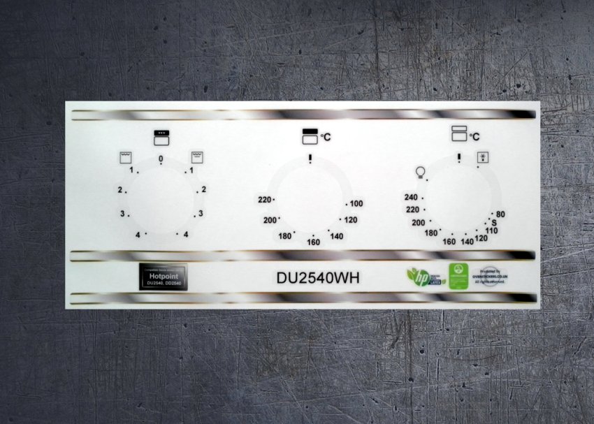 (image for) HOTPOINT DU2540, DD2540 compatible panel fascia sticker set. - Click Image to Close