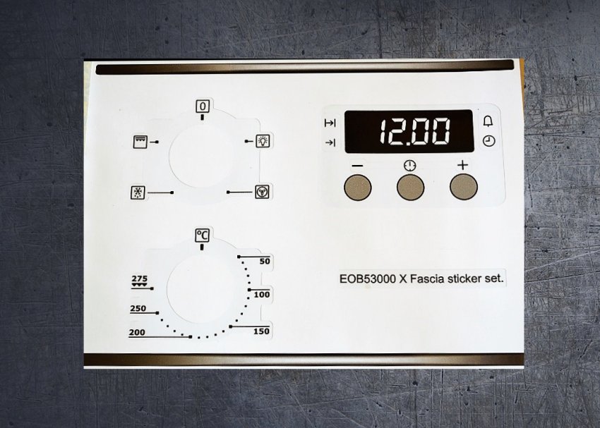 (image for) Electrolux EOB53000 X compatible panel fascia sticker set. - Click Image to Close