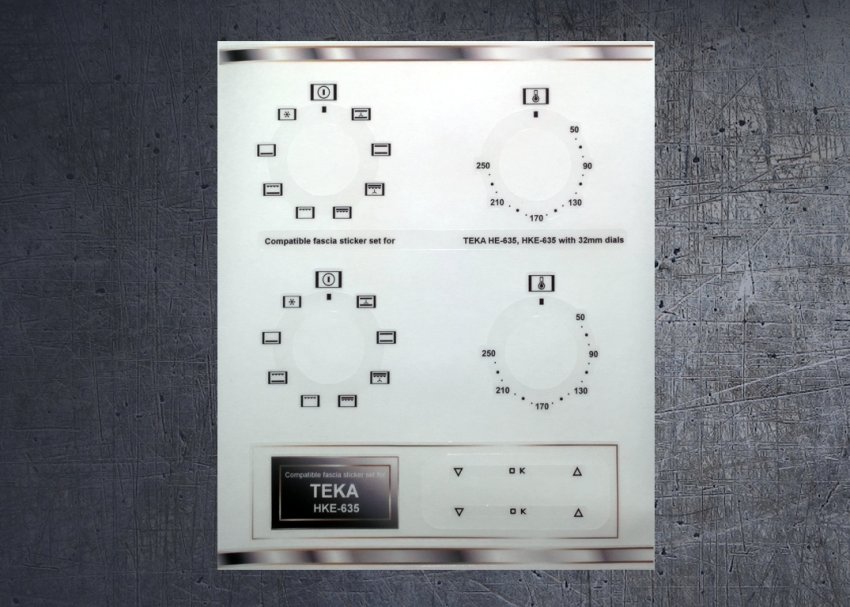 (image for) Teka HKE-635, HE-635 compatible panel fascia sticker set. - Click Image to Close