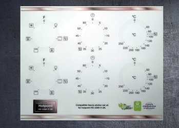 Hotpoint HO 235H X UK Compatible fascia sticker set x2. (image for) Hotpoint HO 235H X UK Compatible fascia sticker set x2.