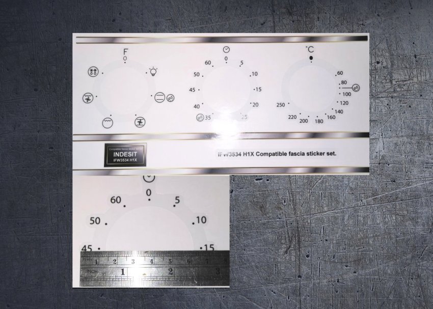 (image for) INDESIT IFW 3534 H IX compatible fascia sticker set. - Click Image to Close