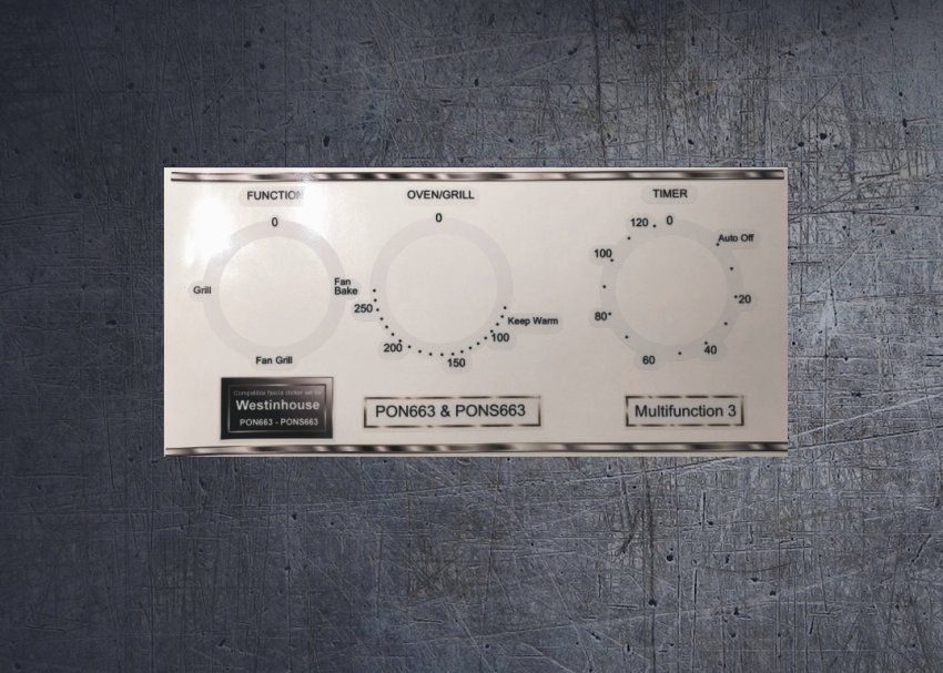 (image for) Westinghouse PON663 & PONS663 compatible fascia sticker set. - Click Image to Close