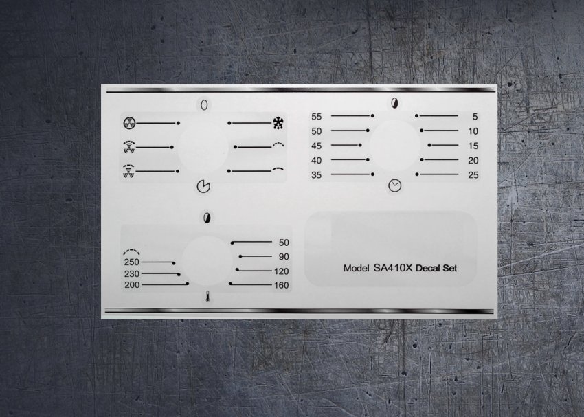 (image for) Smeg SA410X compatible panel fascia sticker set. - Click Image to Close