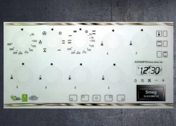 (image for) Smeg SUK92MFX5 compatible panel fascia sticker set.