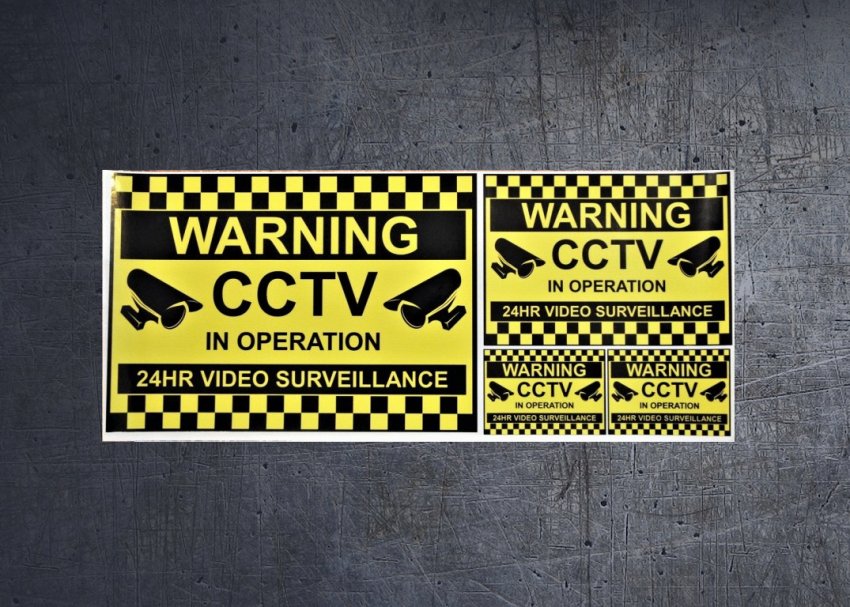 (image for) WARNING CCTV 24HR SURVEILLANCE Vinyl sticker set. - Click Image to Close