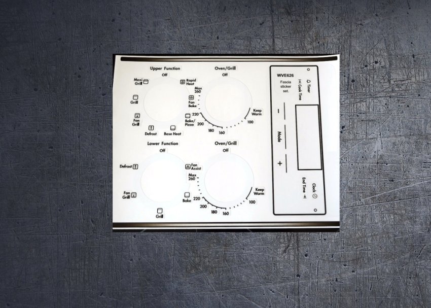 (image for) Westinghouse WVE626 compatible panel fascia sticker set. - Click Image to Close